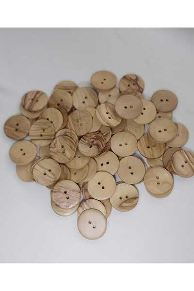 Tasarım أزرار خشبية من خشب الزيتون قطرها 3.8 سم 5 قطع.