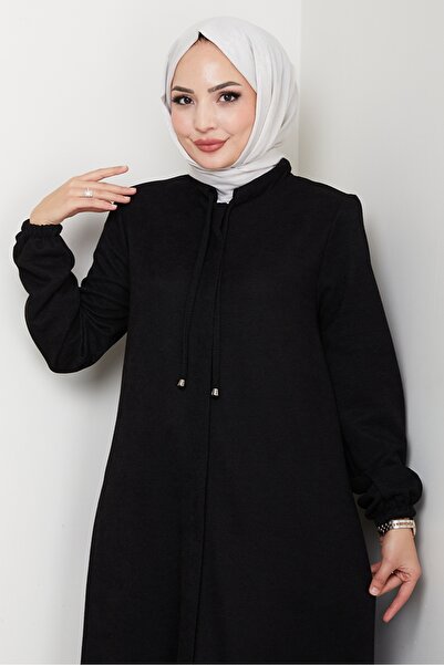 Bestenur Chenille Hidden Zipper Ferace 1628 - Black