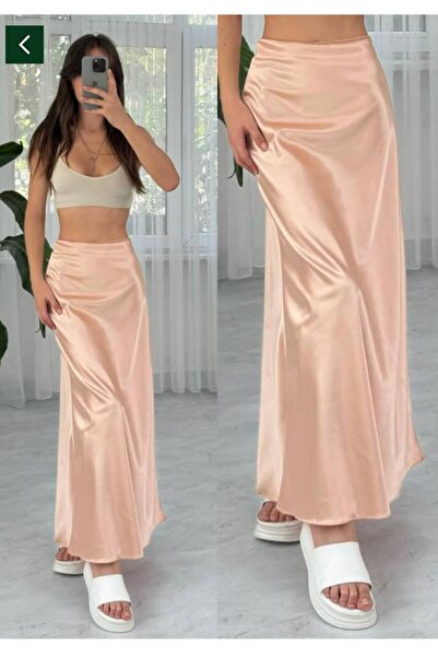 Fiori Πολυτελής ποιότητας Maxi Μακριά Σατέν Φούστα με Ελαστική Μέση