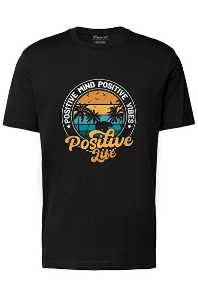 4desire.ro Tricou barbati POSITIVE-VIBE Ink, Classic Regular Fit, Bumbac 100%, Vegan Approved