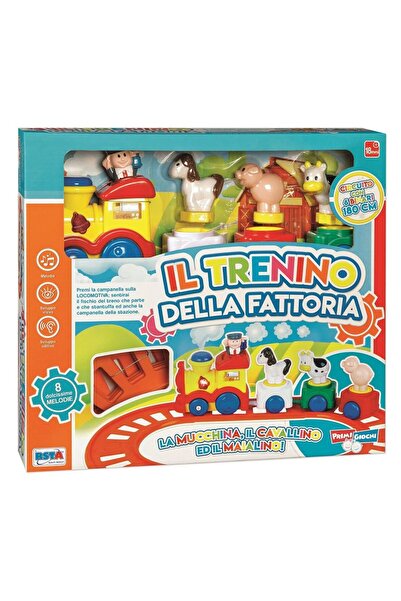 RS Toys Trenulet muzical cu animale ferma, sina, 4 figurine, circuit 180cm