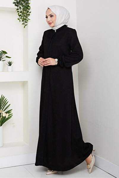 Bestenur Chenille Hidden Zipper Ferace 1628 - Black