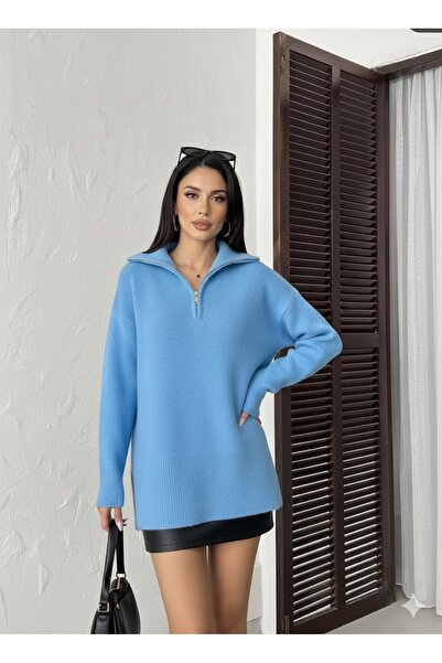 salome butik Polo Zippered Collar Sweater