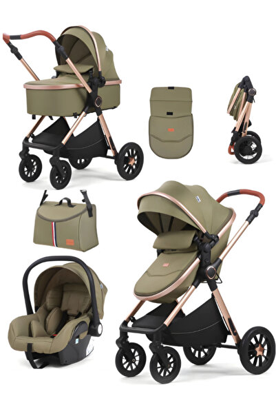 L-Sun Carucior, 3 in 1, cu suspensii duble si landou reversibil, Element sustinere dublu, 0 luni - 3 an