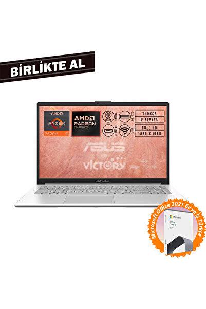 ASUS Vivobook Go 15 AMD Ryzen 5 7520U 8GB 512GB SSD 15.6" FHD W11P + MS Offic...