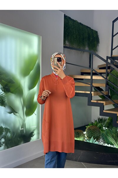 Armine Trend Çiçek Detaylı Merserize Tunik 25YTD4111 Şeftali