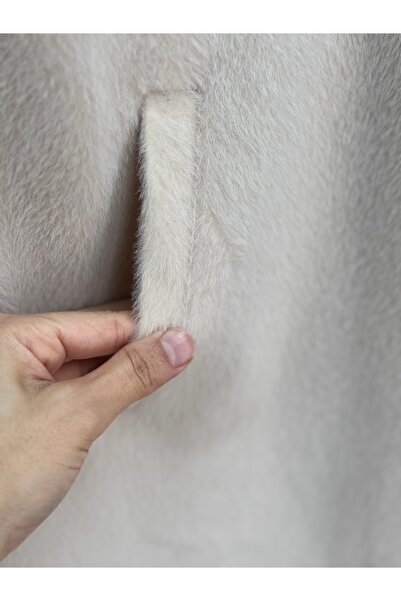 BENAHOLL Cametta Double-Breasted Collar Block Belt Transition Coat-Br70025 Stone