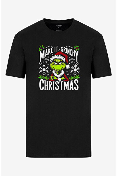 PARUNIV Tricou unisex cu imprimeu Merry Grinch, 100% bumbac respirabil, 180gs...