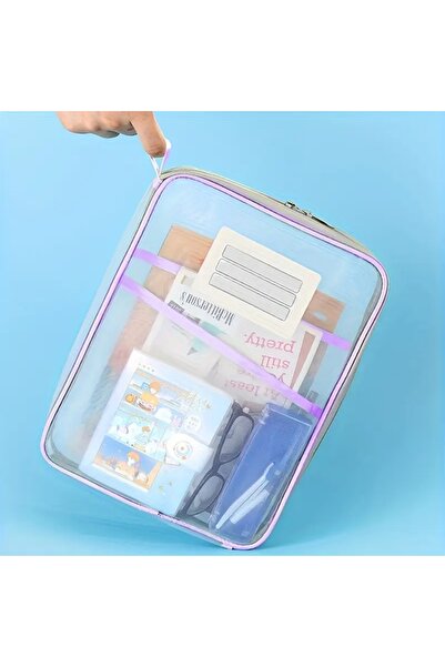 GlassySKY حقيبة تخزين شبكية شفافة، حقيبة تنظيمية للمدرسة والمكتب والعمل