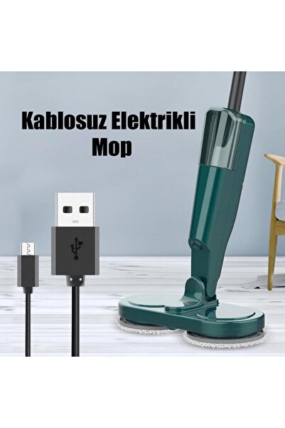 valkyrie Şarjlı Su Püskürtmeli Elektrikli Mop – Çift Döner Başlık, Mikrofiber Ped, 2000 mAh, Tüm Zem
