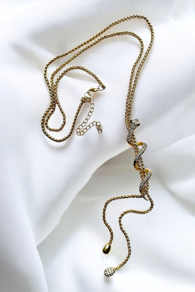 PETEK AKSESUAR Stone Snake Long Necklace