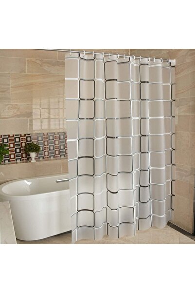 Jiffy ستارة حمام LANKE مقاومة للماء والعفن بتصميم عصري بسيط (180 × 200 سم)