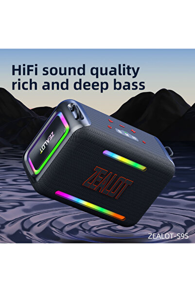 zealot S95W Bluetooth Speaker, Wireless Subwoofer, IPX6 Water Resistant, Custom EQ, 40 Hours Playtime