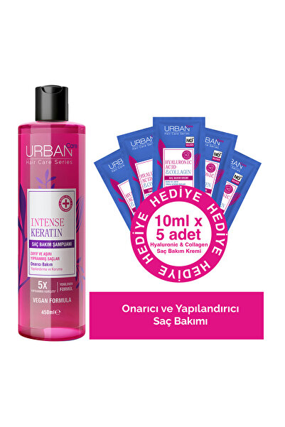 Urban Care Intense Keratin Yoğun Hasar Onarıcı Saç Bakım Şampuanı-450ml+Nemlendirici Etkili Saç Kremi Hediyeli