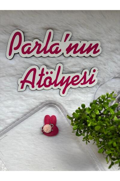 SOFT 0-3 Years Old Rabbit with Little Hair and No Hair, Wearing a Pink Pom-Pom