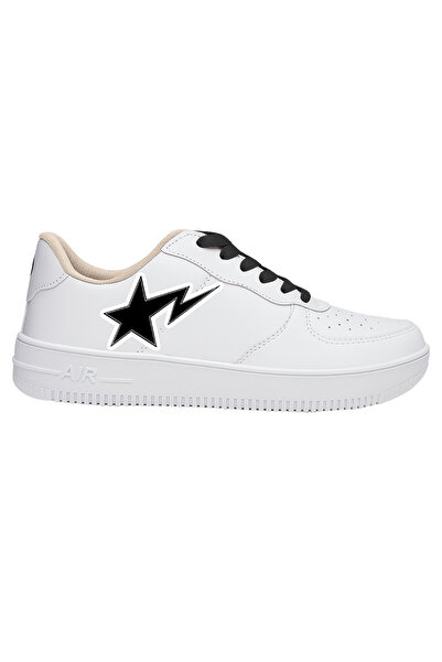 MECH BUTİK Pantofi sport alb unisex cu șireturi cu imprimeu Y2k Star Star
