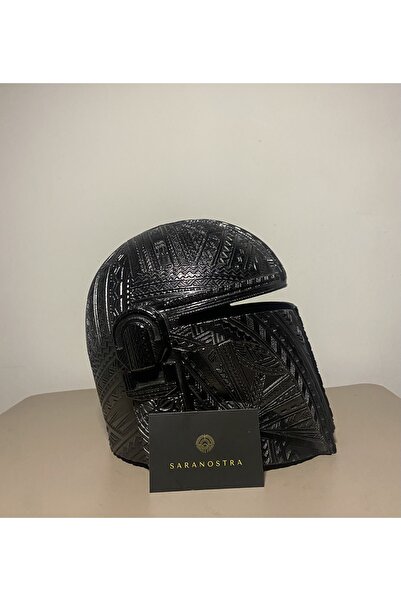 saranostra Giyilebilir Şövalye Miğferi Gerçek Boyut Şövalye Miğferi Gümüş Tribal