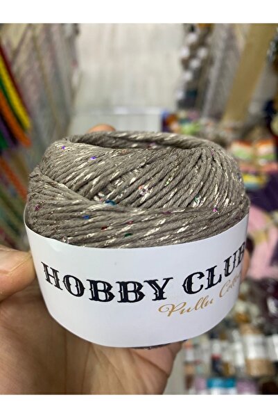 hobby club خيط تريكو يدوي مطرز بالترتر 50 جرام 90 متر