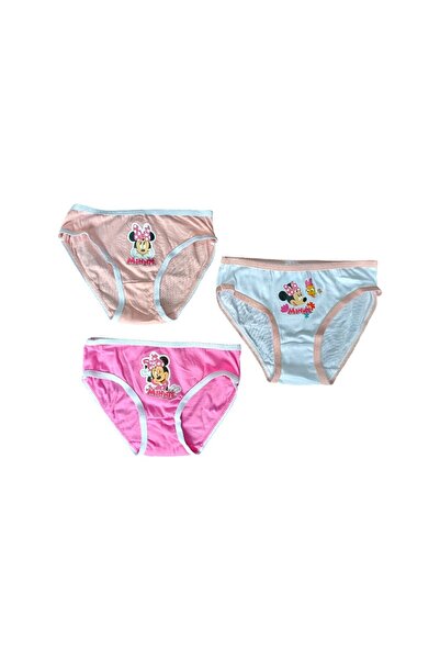 Minnie Mouse Set 3 perechi chiloți fete, multicolor, 100% bumbac, Happy,