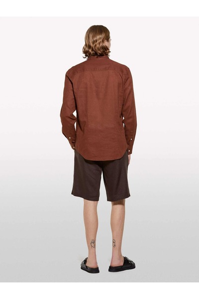 Sisley Men's 100% Linen Slim Fit Bermuda Shorts 325P4Aghs9010-Sis3L1