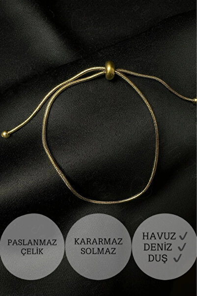 SEVGİLİ TAKI Adjustable Gold Steel Bracelet -Glorious Series