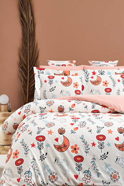 İQON Fitted Sheet and Duvet Cover Set Double Size Hapyy