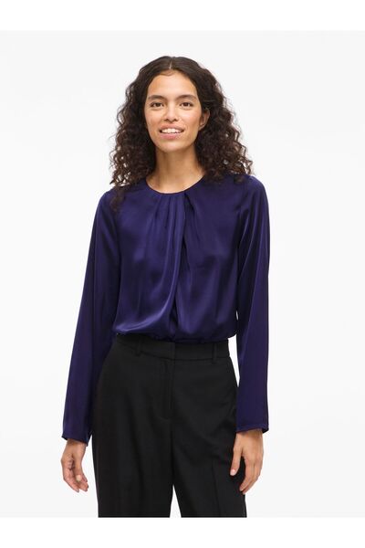 VILA Oberteil mit langen Ärmeln VIELMINA Rundhals