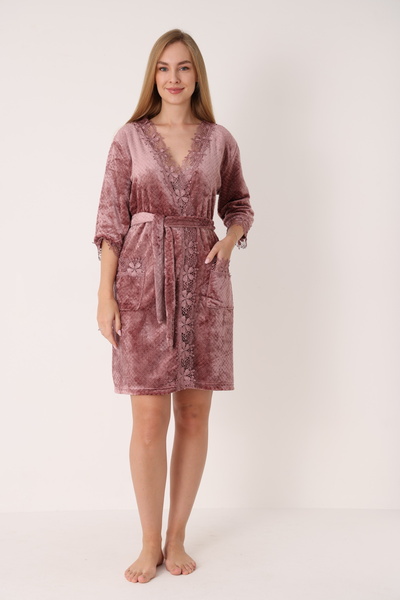 ROMEO LİFE Soft Cotton Bamboo Women's Dressing Gown Bathrobe Home Wear 3477