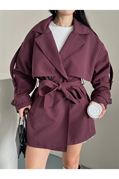 Moda İkra Trench Coat Belted Buttoned Stylish Comfortable Casual Combination Spring Autumn Trench Coat