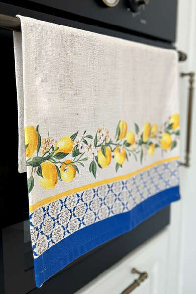 Cango Home Blue Yellow Decorative Lemon Patterned Digital Printed Oven Cover Cgh1050-F