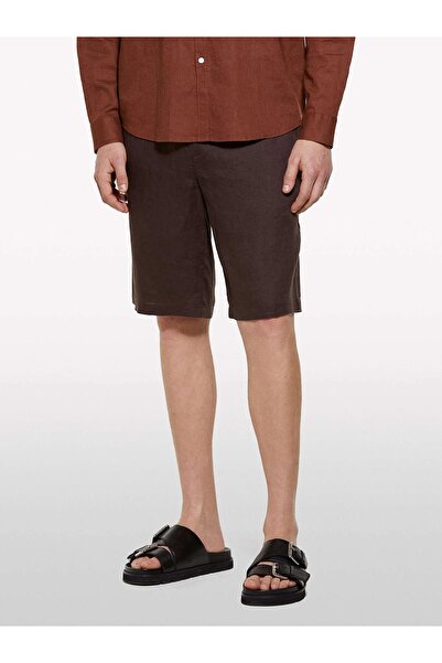 Sisley Men's 100% Linen Slim Fit Bermuda Shorts 325P4Aghs9010-Sis3L1