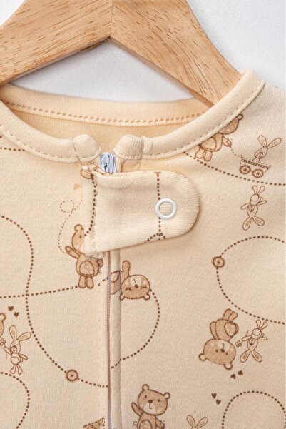 DEFNE LİNA BABY Baby Boy Printed Cotton Cuffed 3-Piece Romper Colorful Patterned 9-12-18 Months Baby Outfit