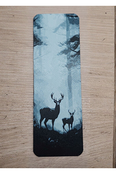 Anka Atolye علامة كتاب الغزلان في الغابة - علامة كتاب بتصميم الطبيعة والحيوان...