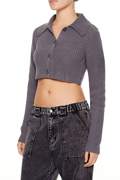 Forever 21 Düğmeli Crop Hırka