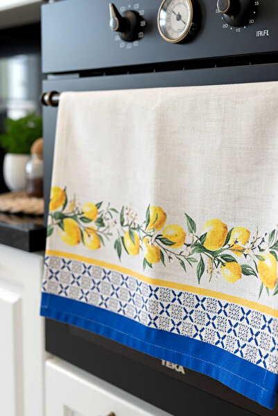 Cango Home Blue Yellow Decorative Lemon Patterned Digital Printed Oven Cover Cgh1050-F