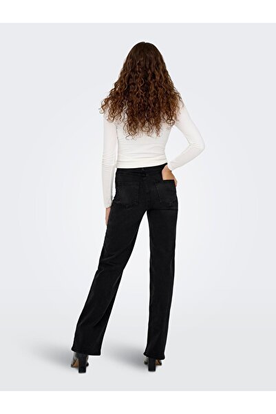 ONLY Jeans mit weitem Bein ONLLUNA Hohe Taille Weiter Beinschnitt Jeans