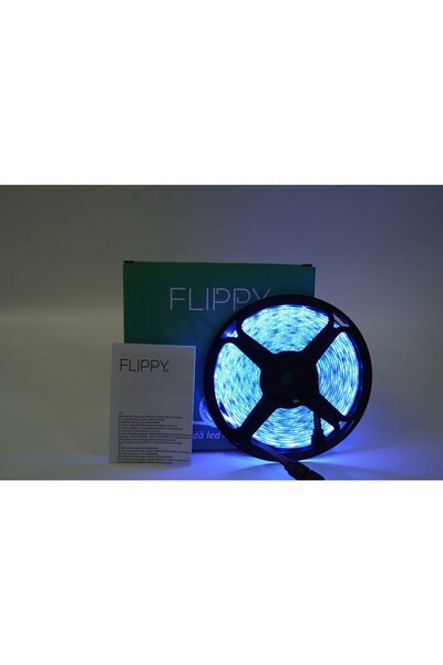 Flippy Kit Bandă LED RGB 5m, 270 LED, IP65, Transformator inclus, Telecomandă 44 taste, Ambiental