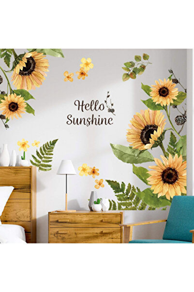 MaffStuff Sticker Autocolant de Perete Flori de Floarea Soarelui și Ferigi 10...