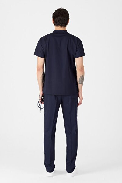 Owlet Medikal ελαστικό ύφασμα Σκούρο μπλε ναυτικό γιακάς Judge Scrubs