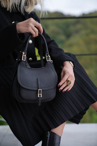 SHOEMOL SCO-020 Siyah Rider Bag Kadın Omuz Çantası