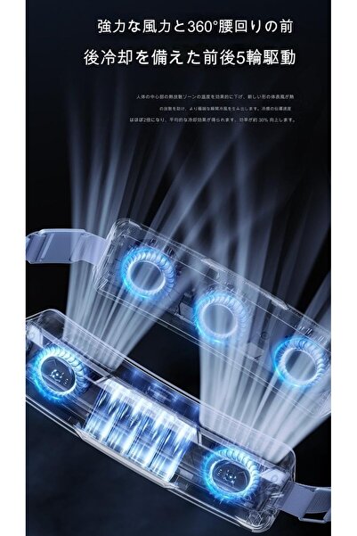 Generic Wearable Ice Belt Fan - Portable USB Charging Personal Cooler with 3 Speeds