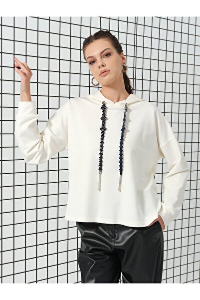 Özgürbutik Stone-Embellished Hooded Seasonal Sweatshirt