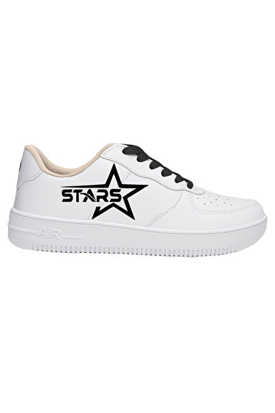 MECH BUTİK Pantofi sport alb unisex cu șireturi cu imprimeu Y2k Star Star