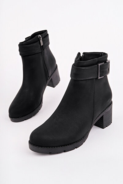 Madam Tarz BLN-703 Cizme cu cataramă cu toc gros