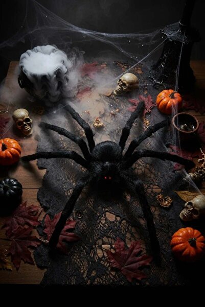 Miniso Halloween Siyah Tüylü Örümcek Küçük
