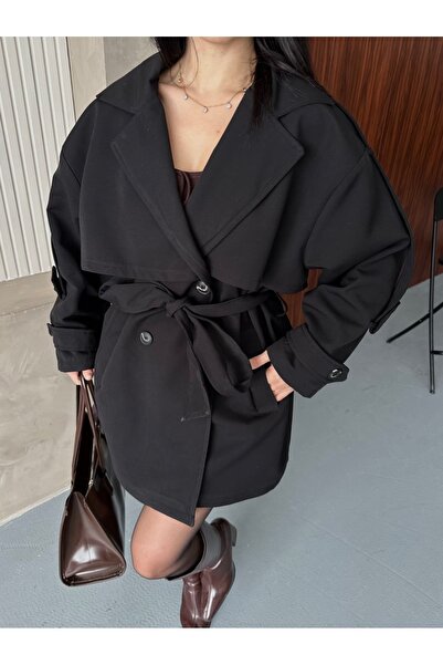 Moda İkra Trench Coat Belted Buttoned Stylish Comfortable Casual Combination Spring Autumn Trench Coat