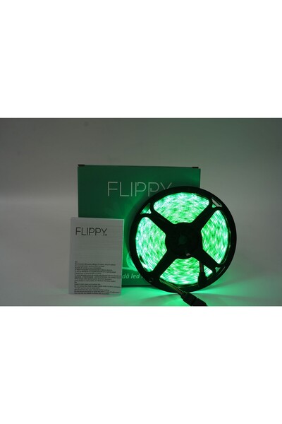 Flippy Kit Bandă LED RGB 5m, 270 LED, IP65, Transformator inclus, Telecomandă 44 taste, Ambiental