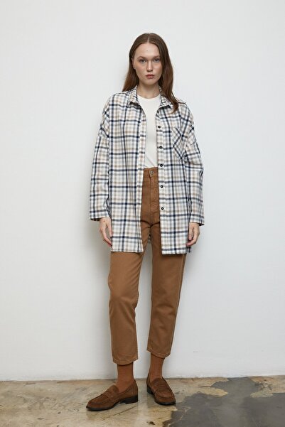 QANU Plaid Shirt White