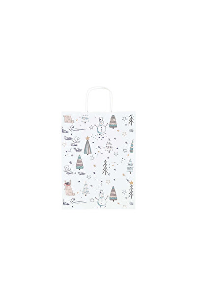 Papette Set of 10 Kraft Paper Bags with Pattern 15 Christmas 24 x 31(H) x 10cm