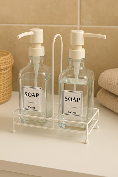 Amentes Love Black Iron Liquid Soap Dispenser Set